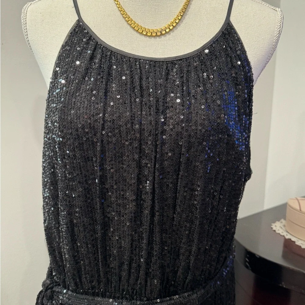 DKNY Black Sequin Sleeveless Gown - Picture 10 of 15